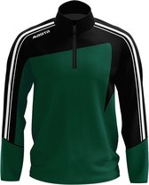 Masita | Zip-Sweater Forza - korte ritssluiting en duimgaten - Groen-Zwart - 116