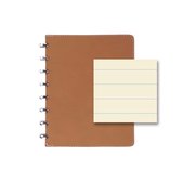 Atoma notebook PUR formaat A5 gelijnd naturel leder 144 bladzijden