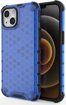 Apple iPhone 13 Hybride Honinggraat Hoesje Blauw