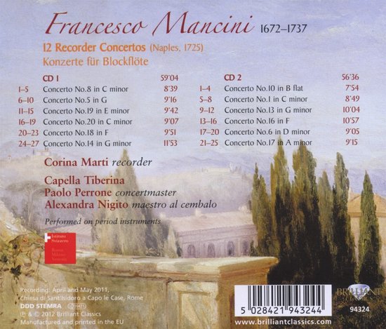 Mancini: 12 Recorder Concertos