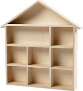 letterhuisje hout unisex 26 x 25,2 x 3,5 cm