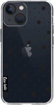 Casetastic Apple iPhone 13 mini Hoesje - Softcover Hoesje met Design - Pin Points Polka Black Transparent Print