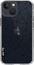 Casetastic Apple iPhone 13 mini Hoesje - Softcover Hoesje met Design - Abstraction Outline Black Transparent Print