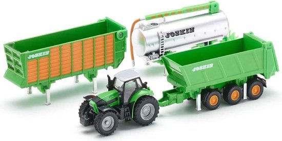 SIKU 1848, DEUTZ Agrotron X720 tractor met Joskin-cargo hangerset, schaal 1:87, metaal/kunststof