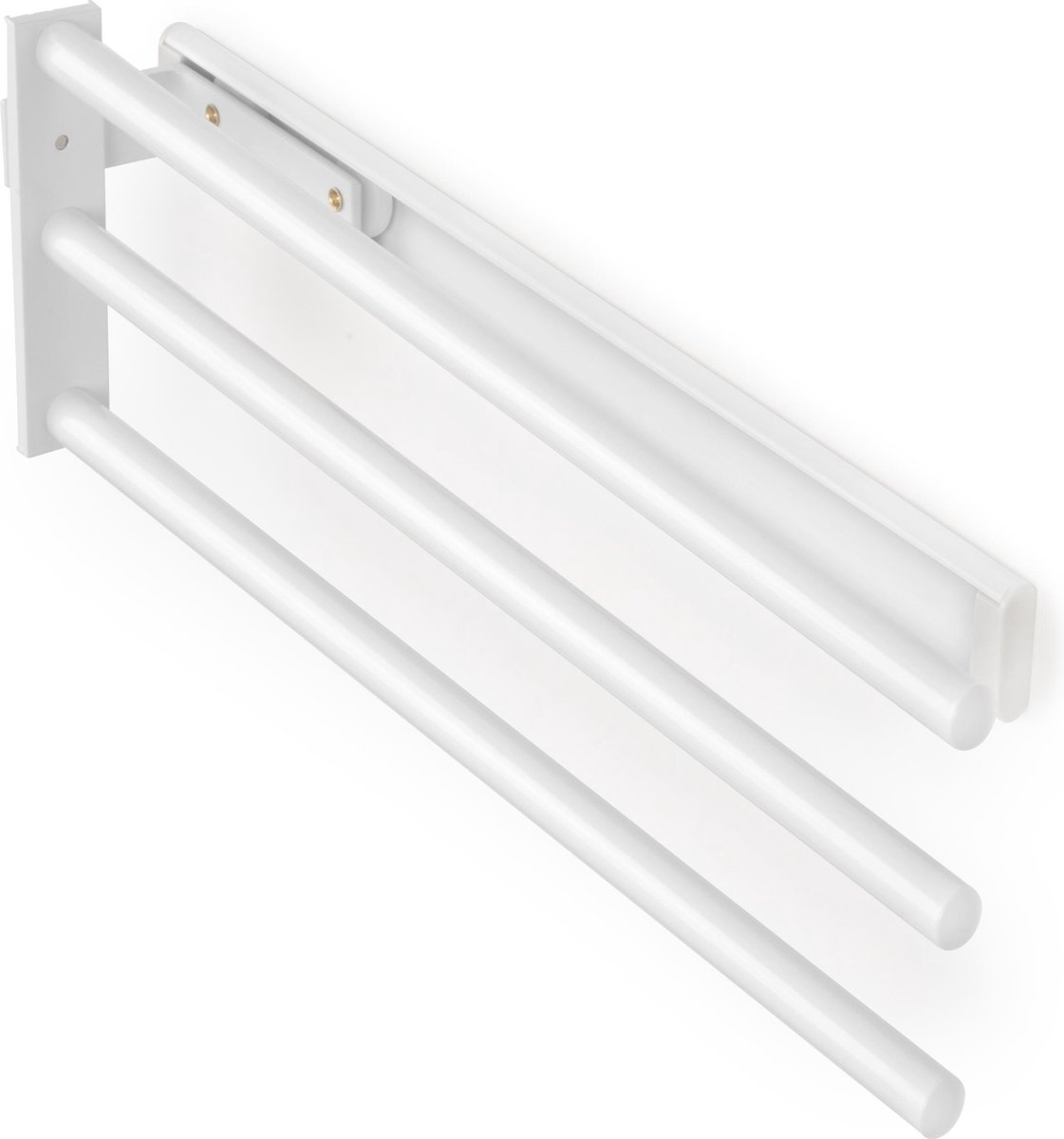 Emuca Handdoekenrek verlengbaar, 3 armen, 440 mm, Aluminium, Wit