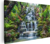 Artaza Canvas Schilderij Tropische Waterval In Thailand - 120x80 - Groot - Foto Op Canvas - Canvas Print