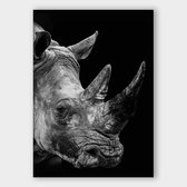 Poster Dark Rhino - Plexiglas - Meerdere Afmetingen & Prijzen | Wanddecoratie - Interieur - Art - Wonen - Schilderij - Kunst