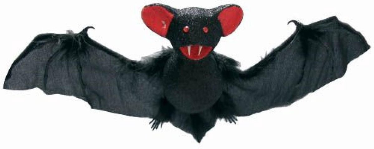 Horror decoratie vleermuis van 39 cm - Halloween/horror thema versiering - Enge dieren - zwart