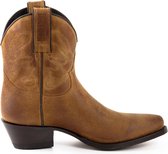Mayura Boots 2374 Whisky/ Dames Cowboy fashion Enkellaars Spitse Neus Western Hak Echt Leer Maat EU 38