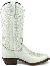 Mayura Boots Arpia 2534 Off White/ Dames Western Laarzen Sierstiksel Spitse Neus Schuine Hak Glad Leer Maat EU 37