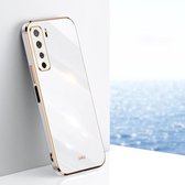 Voor Huawei nova 7 SE XINLI Straight 6D Plating Gold Edge TPU Shockproof Case (wit)