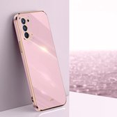 Voor OPPO Reno5 4G XINLI Straight 6D Plating Gold Edge TPU Shockproof Case (Cherry Purple)