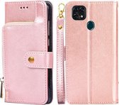 Voor ZTE Blade V2020 5G Rits Tas PU + TPU Horizontale Flip Lederen Case met Houder & Kaartsleuf & Portemonnee & Lanyard (Goud)