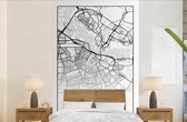 Behang - Fotobehang Kaart - Amsterdam - Zwart - Wit - Breedte 155 cm x hoogte 240 cm