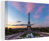 Canvas Schilderij Parijs - Eiffeltoren - Lucht - 120x80 cm - Wanddecoratie