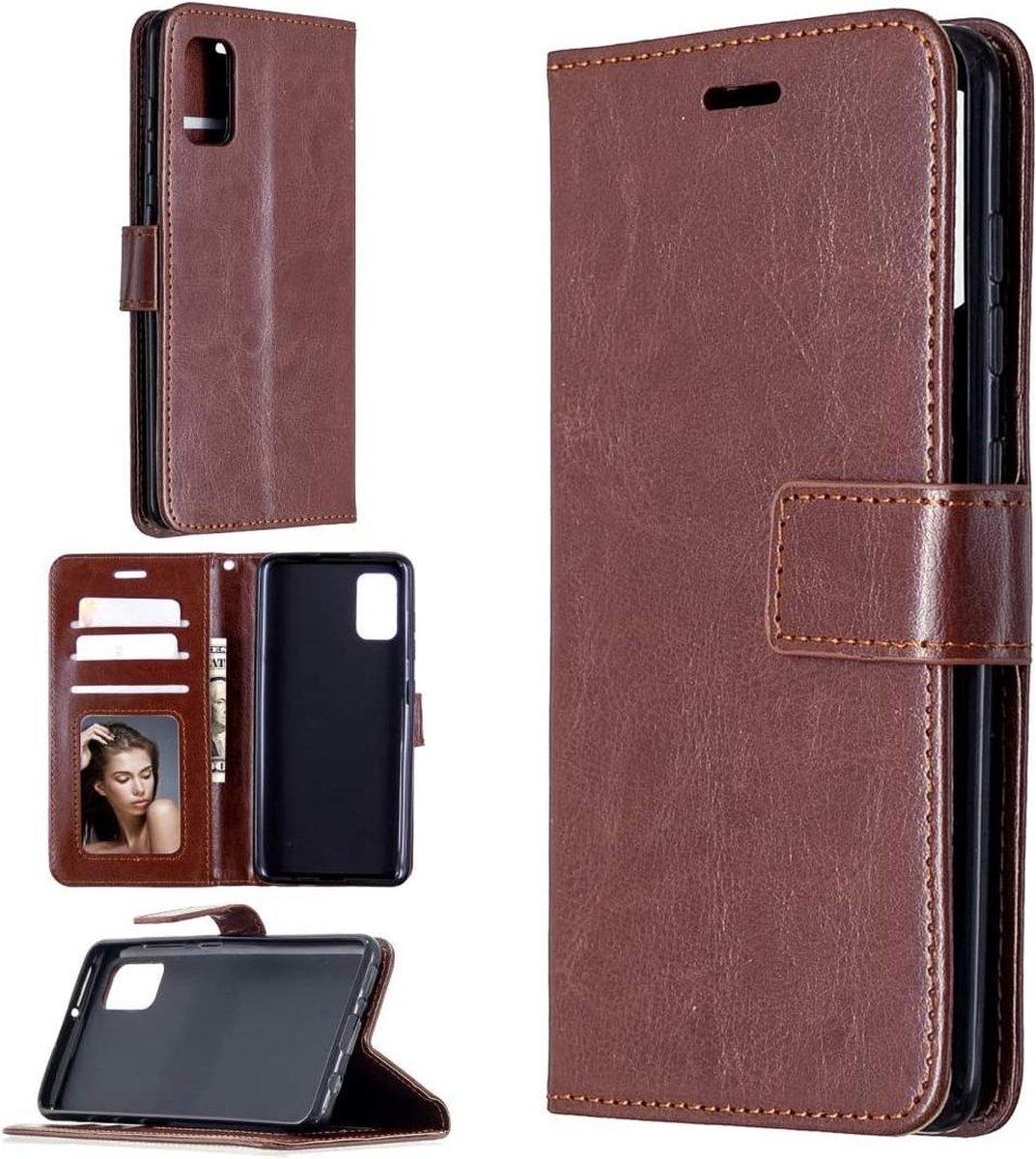 Portemonnee Book Case Hoesje Geschikt voor: Samsung Galaxy S20 Ultra bruin