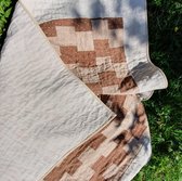 Picchu nl - quilt - plaid - GOTS linnen - bamboe - natuurlijk geverfd - spiraal - 95 x 100 cm