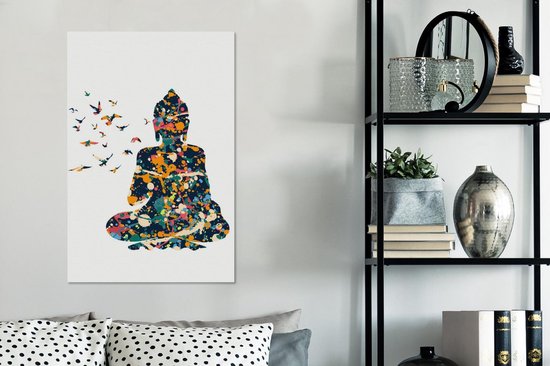 Toile Peinture Bouddha - Vogel - Peinture - 60x90 cm - Décoration murale