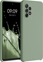 kwmobile telefoonhoesje voor Samsung Galaxy A72 - Hoesje met siliconen coating - Smartphone case in grijsgroen