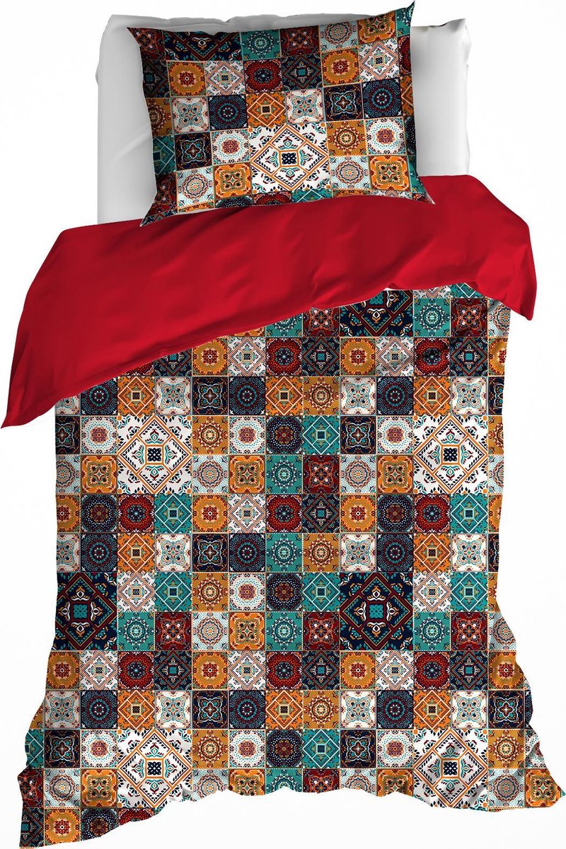 De Witte Lietaer Dekbedovertrek Ankara - Eenpersoons - 140 x 200/220 cm - Katoen Rood