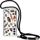 Casetastic Samsung Galaxy S21 4G/5G Hoesje met koord - Lanyard Case - Feathers Multi Print