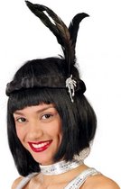 6x stuks zwarte Charleston twenties hoofdband voor dames - Carnaval verkleed spullen