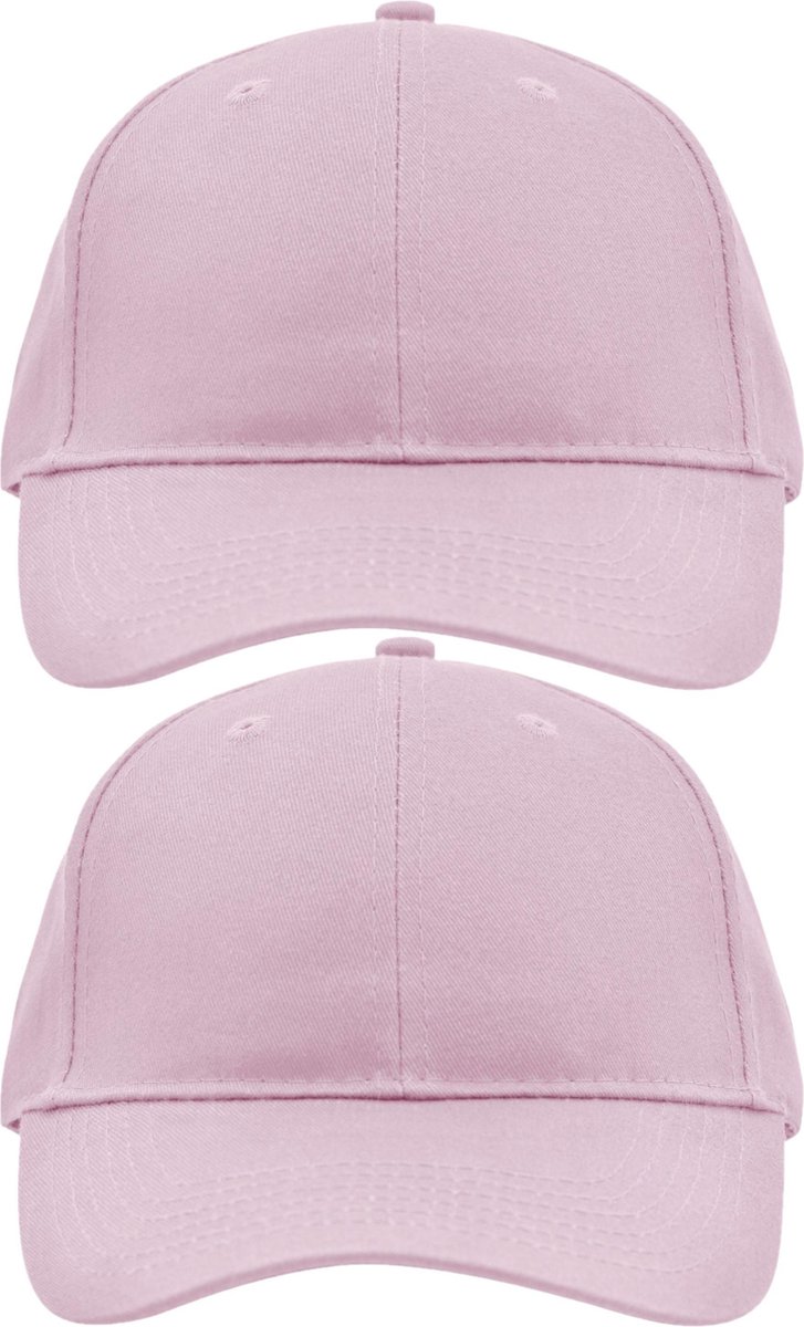 10x stuks 6-panel baseball lichtroze caps/petjes