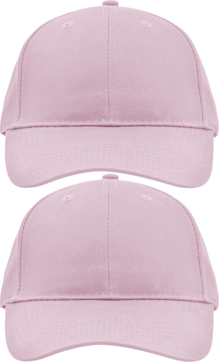 10x stuks 6-panel baseball lichtroze caps/petjes