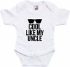 Cool like my uncle tekst baby rompertje wit jongens en meisjes - Cadeau oom rompertje - Babykleding 56 (1-2 maanden)