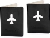 4x stuks paspoort houders zwart 13 cm - Reis documentenhouders paspoorthoezen