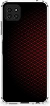 Smartphone hoesje Geschikt voor Samsung Galaxy A22 5G Smartphone Hoesje met foto met transparante rand Geruit Rood
