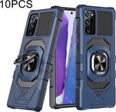 Voor Samsung Galaxy Note20 10 PCS Union Armor Magnetische PC + TPU Shockproof Case met 360 Graden Rotatie Ring Houder (Blauw)