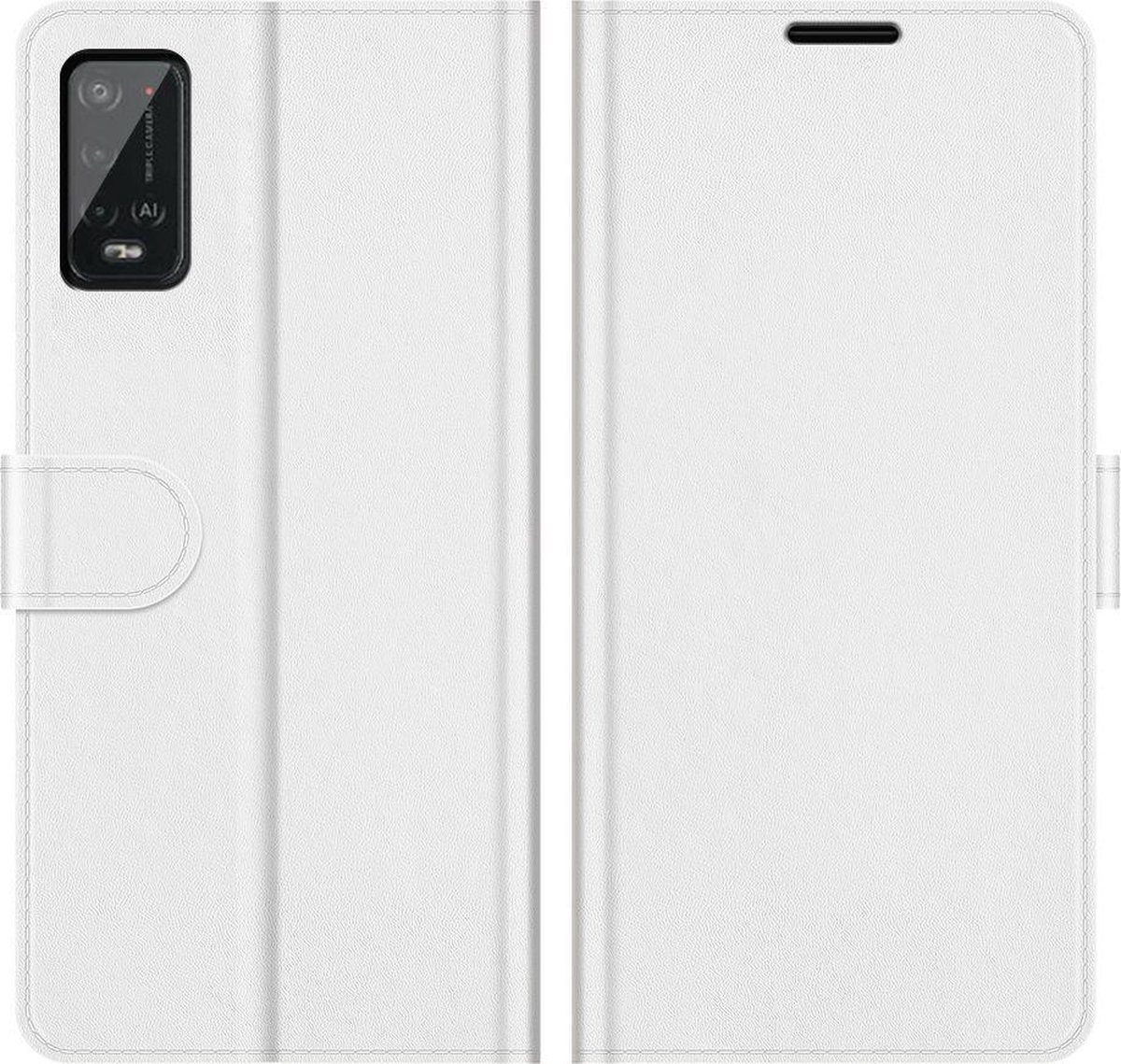 Mobigear Telefoonhoesje geschikt voor Wiko Power U20 Hoesje | Mobigear Wallet Bookcase Portemonnee | Pasjeshouder voor 3 Pasjes | Telefoonhoesje voor Pinpas / OV Kaart / Rijbewijs - Wit