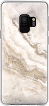 Samsung Galaxy S9 Telefoonhoesje - Transparant Siliconenhoesje - Flexibel - Met Marmerprint - Marmer - Wit