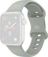 By Qubix Siliconen sportbandje - Grijs - Maat: S-M - Geschikt voor Apple Watch 42mm - 44mm - 45mm - Ultra - 49mm - Compatible Apple watch bandje -