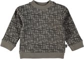 4President newborn neutraal sweater Leslie Olive aop