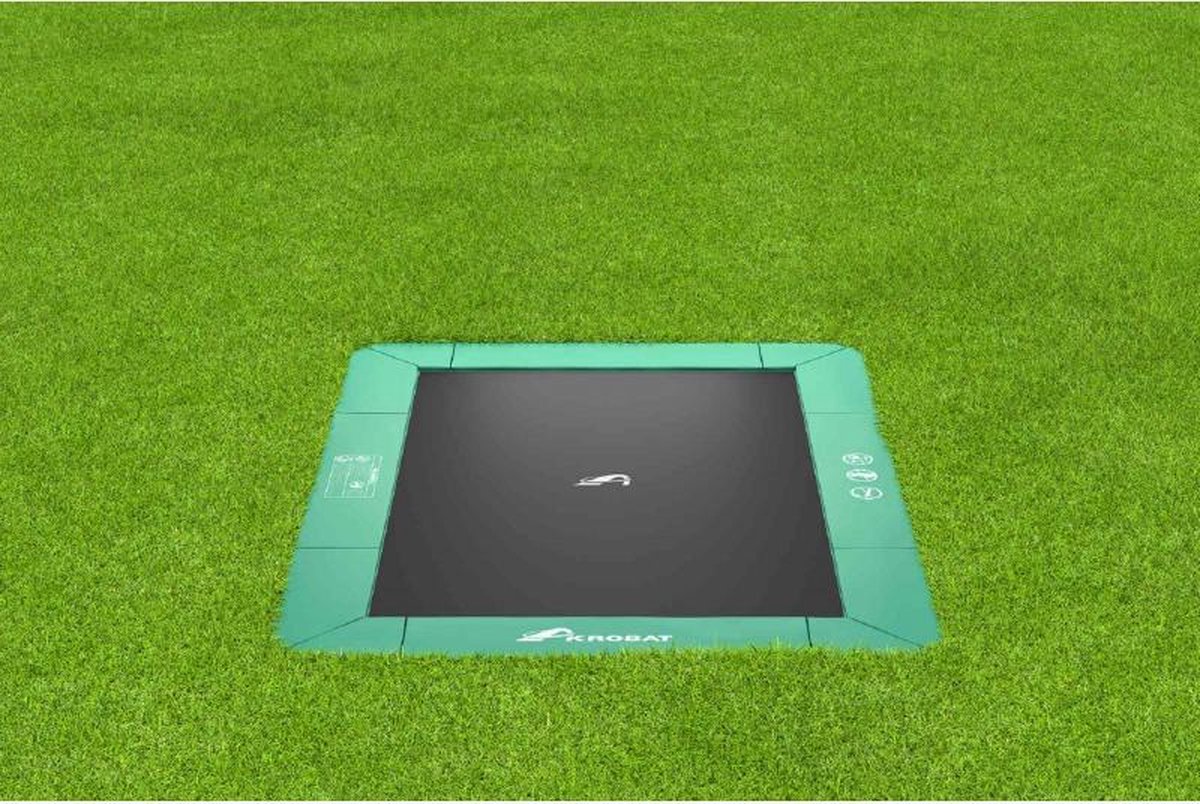Akrobat Trampoline Orbit Flat to the Ground 305 x 183 cm - Groen