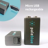 Pale Blue Earth - 9V USB oplaadbare batterij (2x) - Lithium - lichter - sneller opladen - duurzaam - 1% for the planet