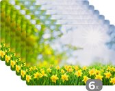 Set de Table - Fleurs - Printemps - Jaune - 45x30 cm - 6 pièces