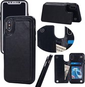 GSMNed – iPhone 12/12 Pro – Leren telefoonhoes Zwart – Luxe iPhone 12/12 Pro – Card Case – magneetsluiting – Zwart