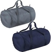 Set de 2x petits sacs de sport/de transport 50 x 30 x 26 cm - Bleu foncé et Grijs - Équipement de natation / speelgoed et plus