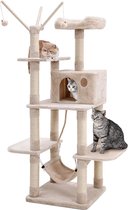 Krabpaal - Krabpaal voor katten - kattenmand - 50 x 50 x 154 cm - Beige