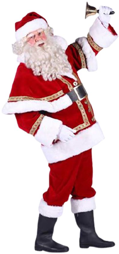 Polyester fluweel kerstman  kostuum.