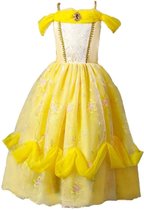 Prinses - Luxe prinses Belle jurk - Prinsessenjurk - Verkleedkleding - Maat 110/116 (4/5 jaar)