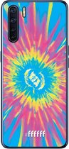 6F hoesje - geschikt voor OPPO A91 -  Transparant TPU Case - Flower Tie Dye #ffffff