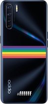 6F hoesje - geschikt voor OPPO A91 -  Transparant TPU Case - #LGBT - Horizontal #ffffff