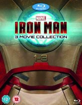 Marvel Iron Man 3-filmcollectie Blu-ray Disc, met beelden van het Iron Man-harnas.