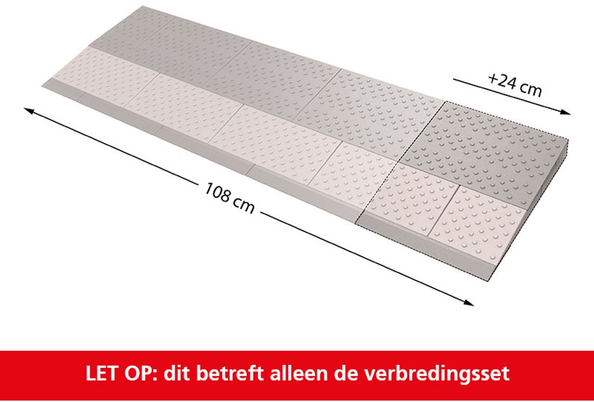 Goedkoopste Deluxe Drempelhulp verbredingsset 3 - Grijs/Bruin - 450 x 240 mm