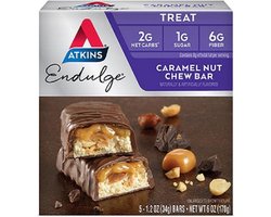 Atkins | Endulge | Caramel Nut Chew | Doos | 5 x 34g | Koolhydraatarm eten doe je zó!