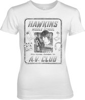 Stranger Things Dames Tshirt -2XL- Hawkins A.V. Club Wit